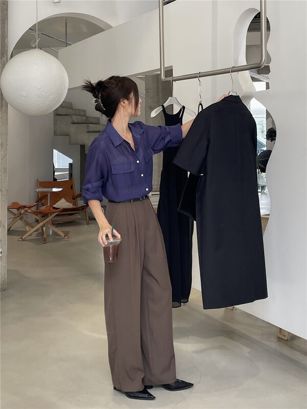 New in early autumn! [CLEAN SPACE] temperament loose commuter texture trousers 27909# CQW