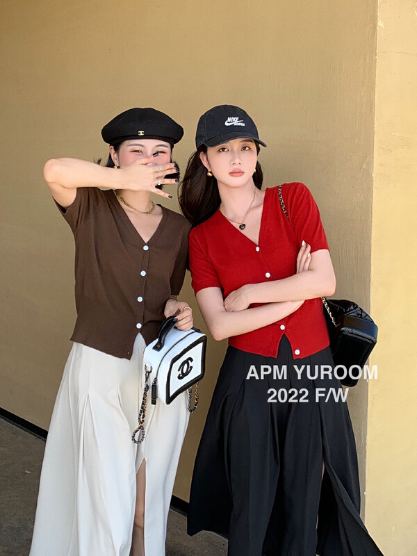 New in early autumn!【APM YUROOM】Korean version all-match short-sleeved sweater 6001# LSL