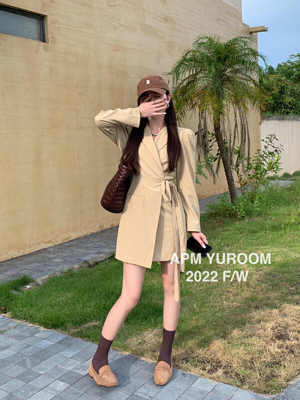 Original price 88.99! New in early autumn! [APM YUROOM] Korean version of the temperament strappy suit dress 22602A# LSL