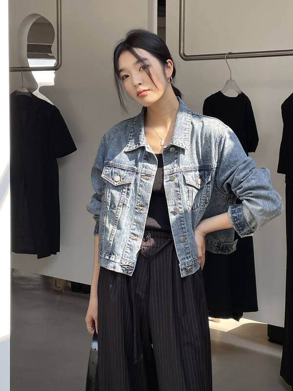 New in early autumn!【CLEAN SPACE】Korean casual short denim jacket 33308# CQW