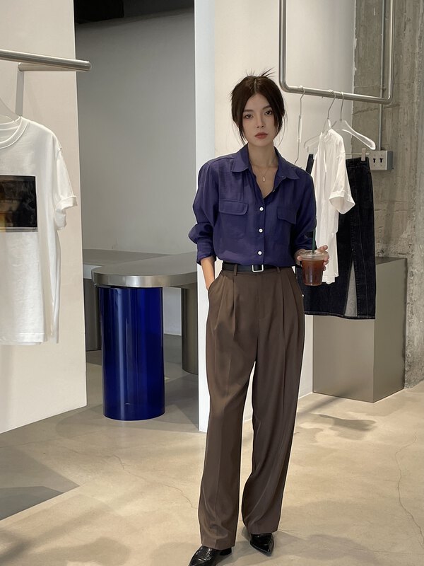 【CLEAN SPACE】Solid Color Loose Double Pocket Sunscreen Shirt 31626# CQW