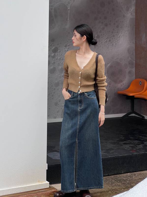 New in early autumn!【CLEAN SPACE】Korean casual loose and slim denim skirt 31888# CQW