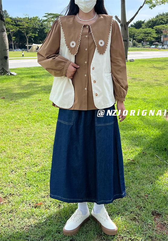 New in early autumn! [NZJ] Single-breasted V-neck textured and comfortable vest (only for vest) 820365# L