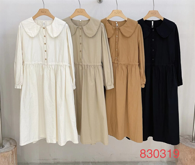 New in early autumn! [NZJ] Japanese simple lady pleated dress 830319# L