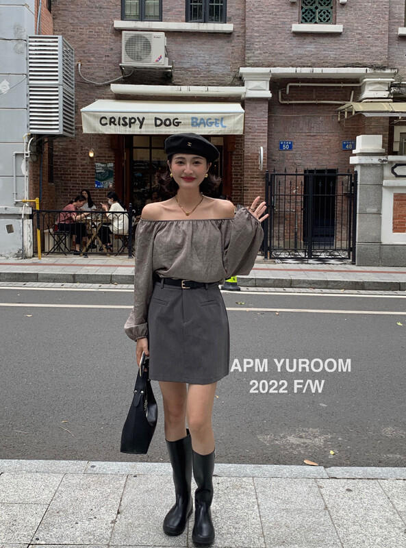 Autumn is new! [APM YUROOM] temperament one-shoulder thin shirt 9099# LSL