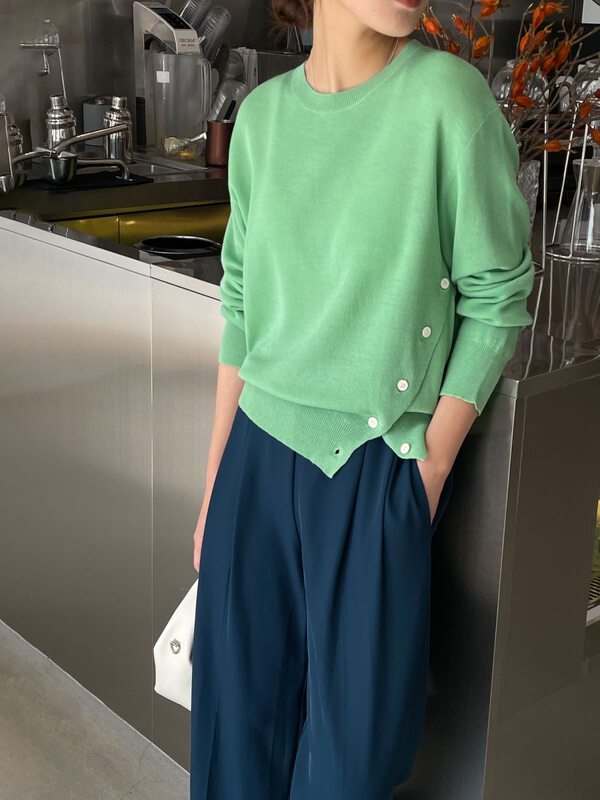New in early spring! [CLEAN SPACE] Japanese all-match buttoned casual knitted sweater (including 26% wool) 31167# CLS