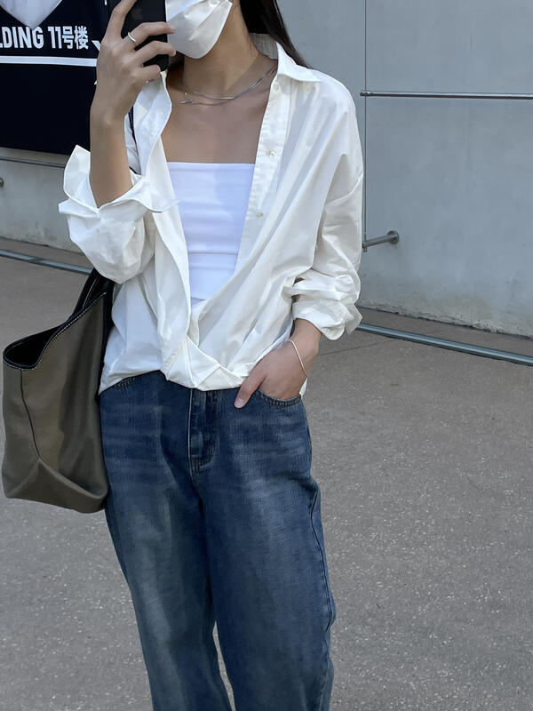 【CLEAN SPACE】Simple Solid Color Casual Short Shirt 33125# CQW