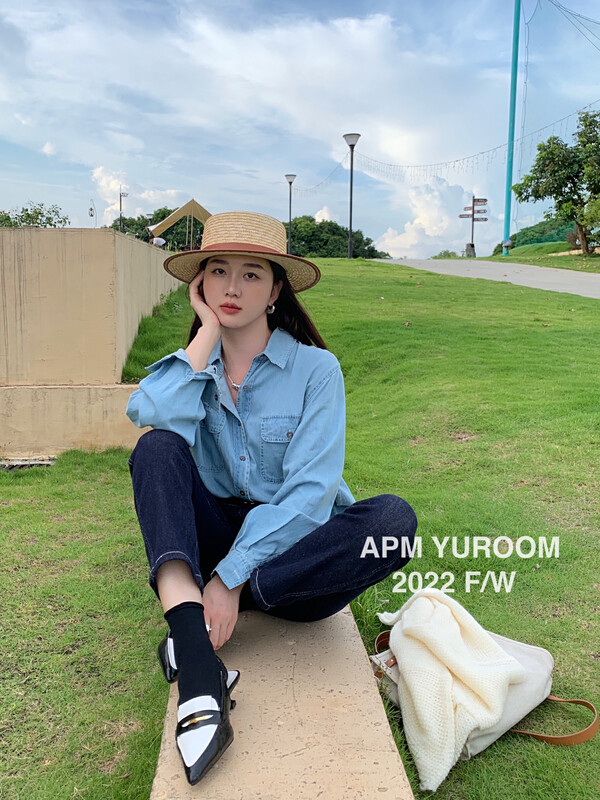 New in early autumn!【APM YUROOM】Korean casual all-match denim shirt 22925A# LSL