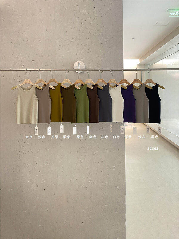 【CLEAN SPACE】Simple Solid Color Slim Fit Versatile Vest/Sling 32363# CQW