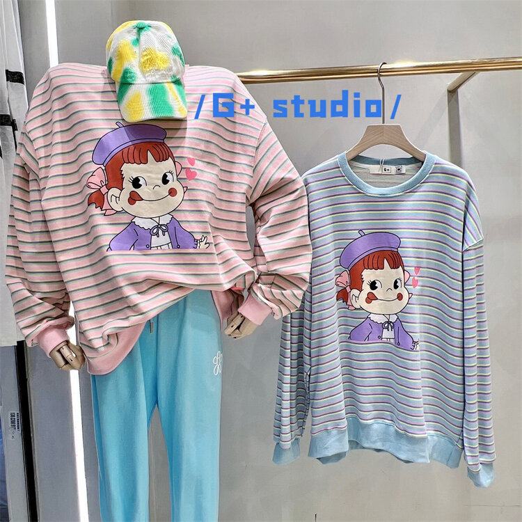【G+】Fujika Striped Korean Long Sleeve T-Shirt 21017# WTT