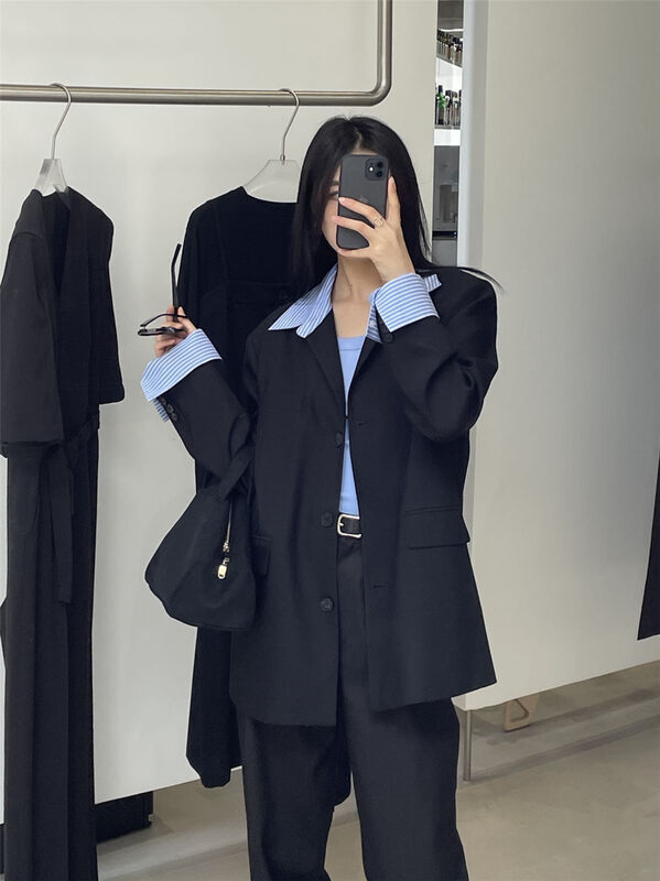 【CLEAN SPACE】Fashionable stitching design loose suit 31991