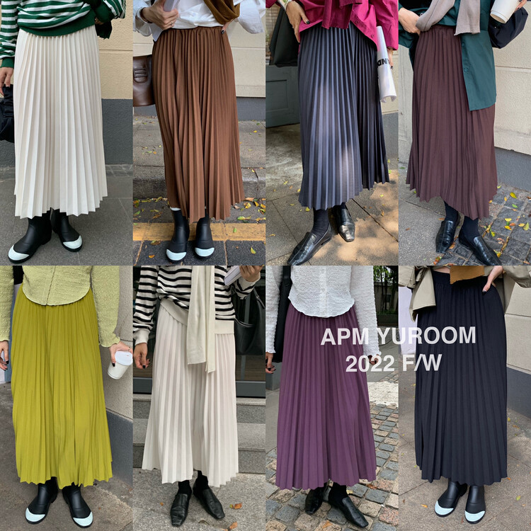 New in autumn!【APM YUROOM】Korean version all-match pleated skirt 9050# LSL