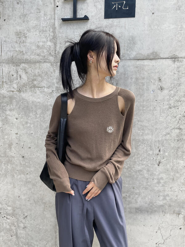 Early autumn new [CLEAN SPACE] Korean style hollow embroidery sweater 31883# CQW