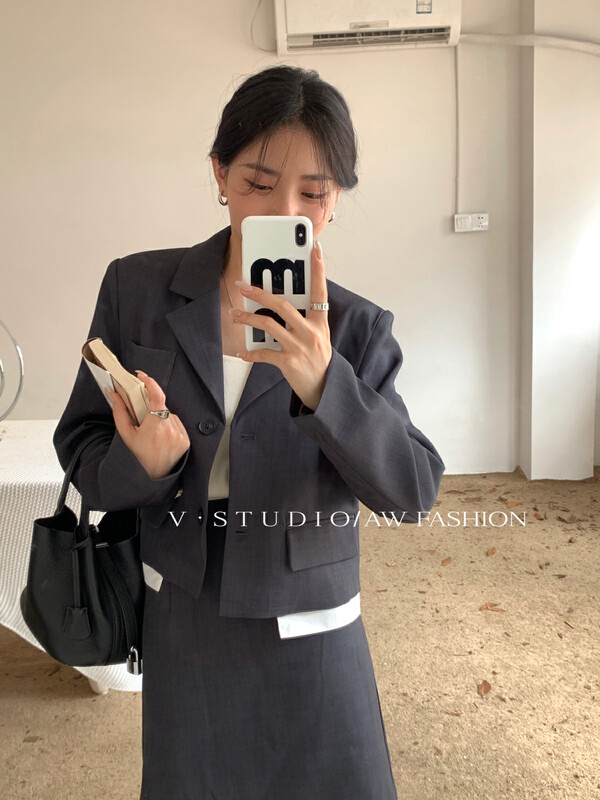 New in autumn! [V.STUDIO] Commuter temperament suit + slim skirt suit 7992# ZJY