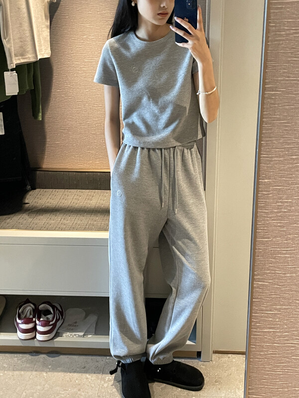 New in early autumn!【CLEAN SPACE】Simple solid color elastic waist all-match casual pants 32929# CQW