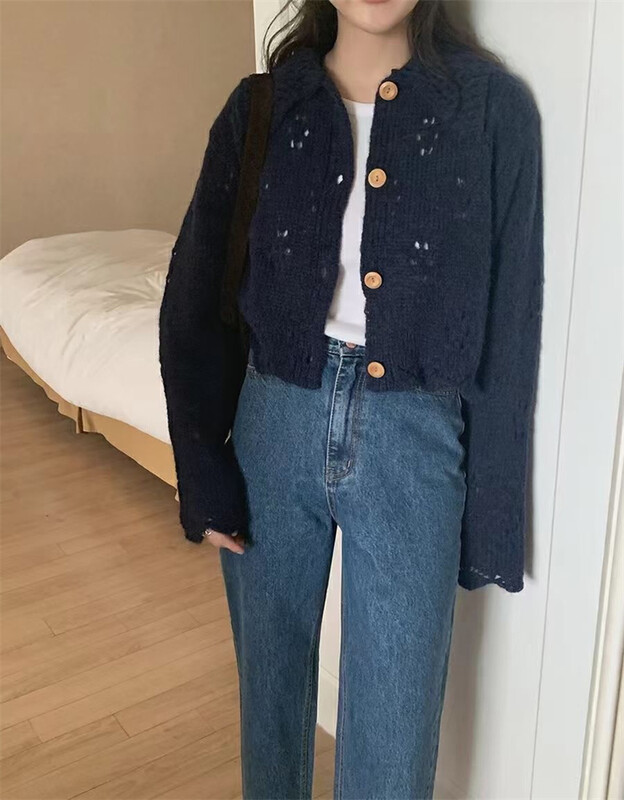 New in early autumn! [MARCH 11TH] Versatile knitted hollow knitted cardigan 8806# HYY