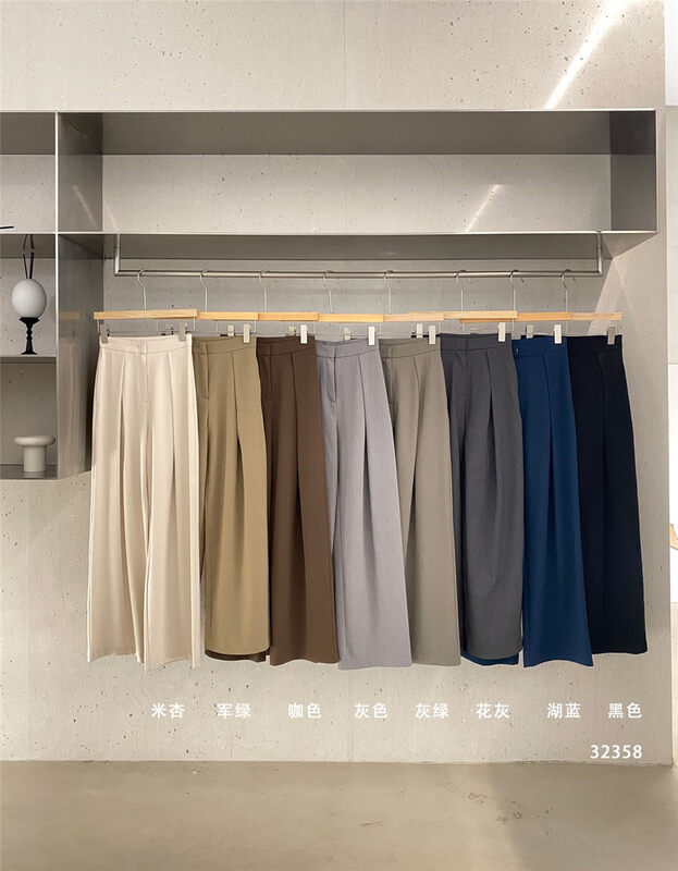 New in autumn!【CLEAN SPACE】Solid color loose commuter trousers 32358# CQW