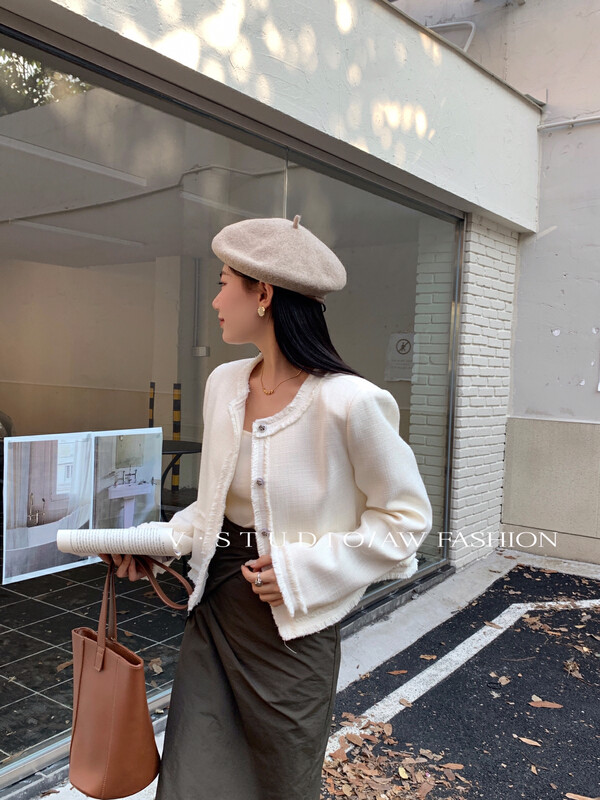 New in early autumn!【V.STUDIO】Small fragrant style design burr short coat 5283# ZJY