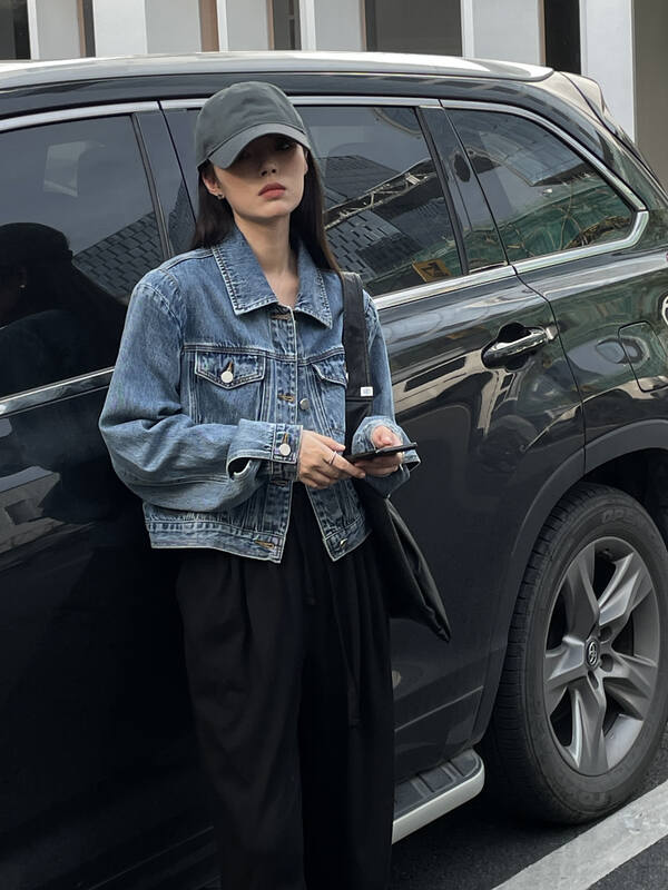 【CLEAN SPACE】Korean casual short denim jacket 27953