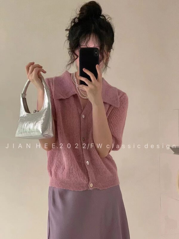 New in early autumn!【JIAN HEE】Simple solid color all-match knitted sweater MY018# OZQ