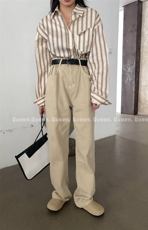 【QUEEN】Fashionable Simple Versatile Casual Jeans (with Belt) 371# OZQ