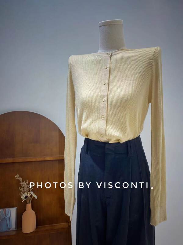 New in early autumn! [C Ouni] round neck single-breasted fashion knitted cardigan C605-9M2305622119# GYJ
