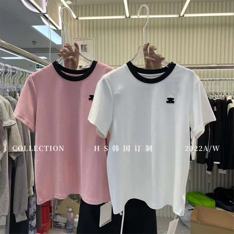 Early autumn new style! [HS Korea custom] casual round neck short-sleeved T-shirt 37081# HJY