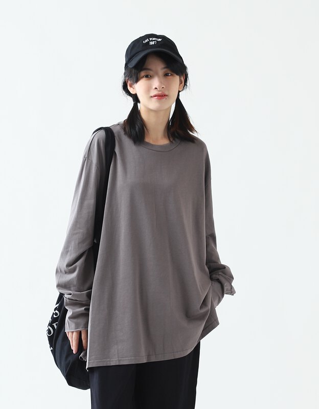 [Original Sansu clothing product] Casual literary fan loose long-sleeved T-shirt 32158
