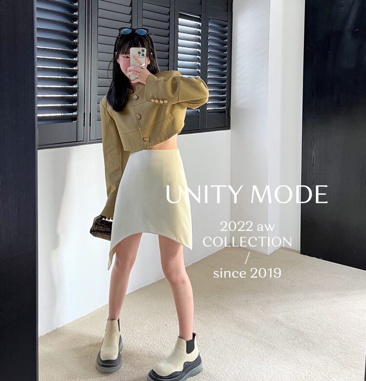 【UNITY】High Waist Slim Skirt (Irregular Spice Girl Short Skirt) F262009# CQW