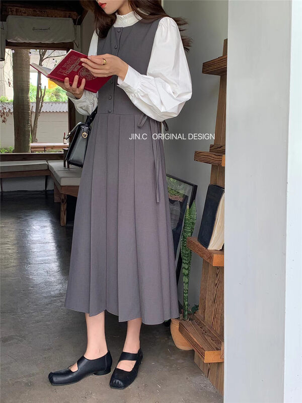 New in early autumn!【JIN.C】Slim hem pleated dress H3169# L