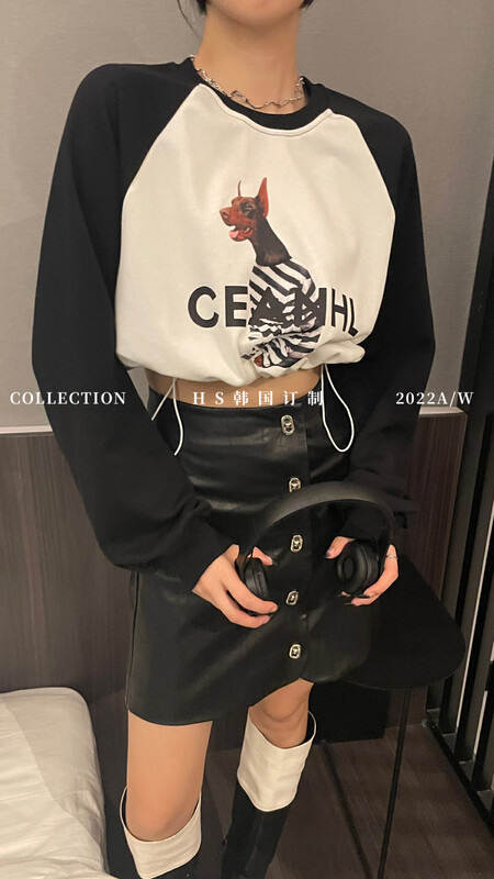 Early autumn new style! [HS Korea custom] Korean cartoon short sweater 98720# HJY
