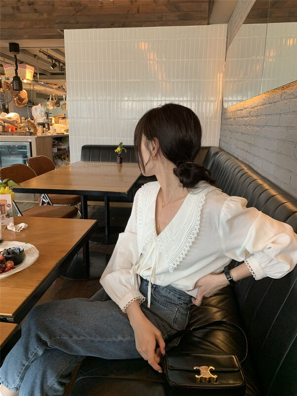 New in early autumn! [C Ouni] Sweet and gentle all-match shirt C740-5999# GYJ
