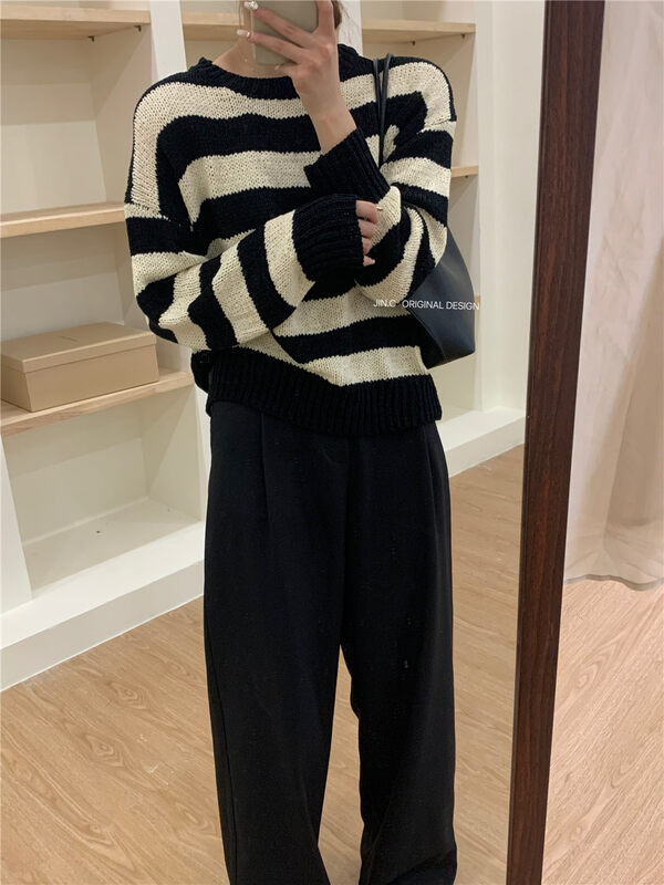 New in autumn! [JIN.C] Pullover loose textured warm sweater 9098# L
