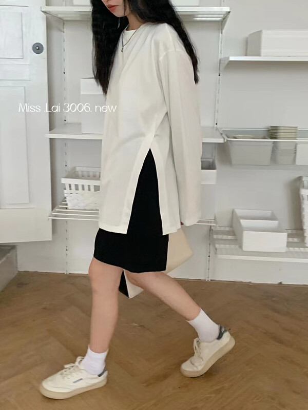 New in early autumn! [HH &MISS LAI] Simple and comfortable all-match long-sleeved T-shirt 3006# L