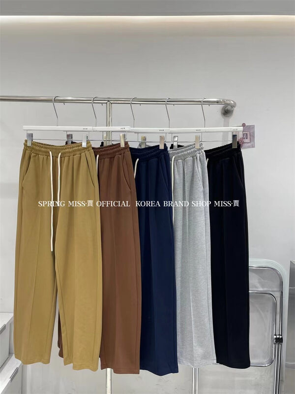 New in early autumn! [MISS Jia] Drawstring Comfortable White Casual Pants K908# L