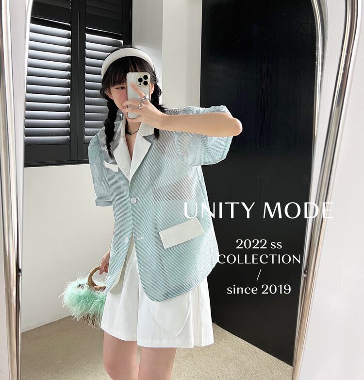 【UNITY】Hollow Out Perspective Short Jacket (Women's Top) 18028# CQW