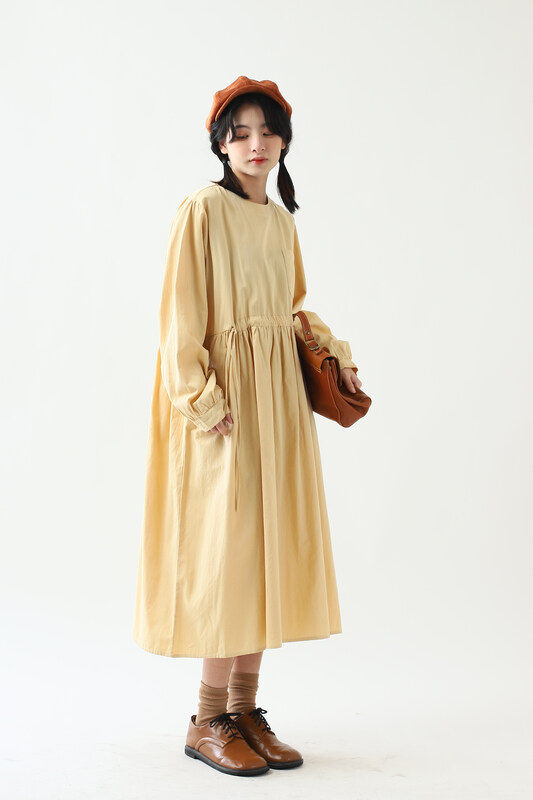 [Original Sansu clothing product] Simple temperament casual loose dress 35299