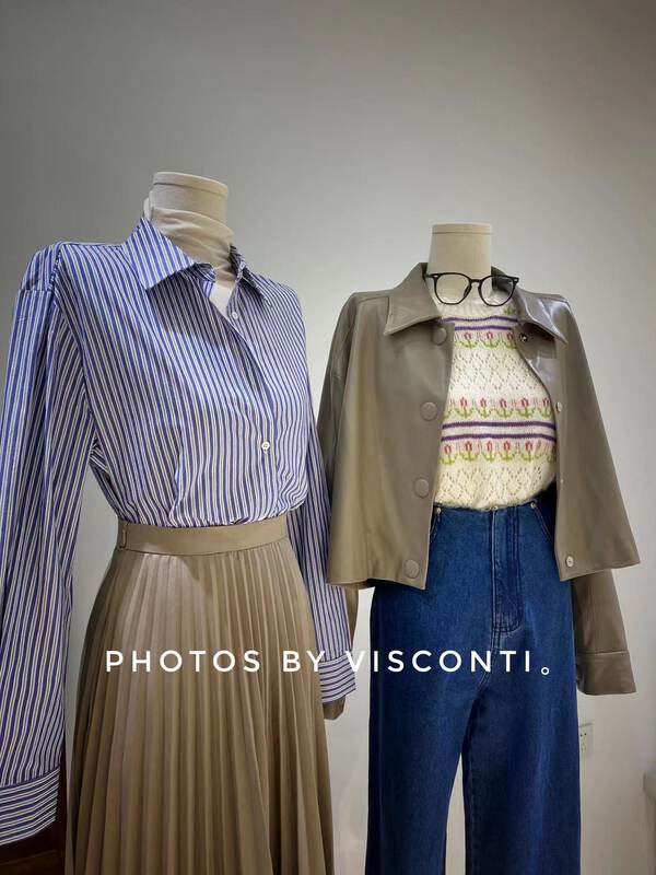 New in early autumn!  [C Ouni] Casual simple striped contrasting loose shirt C702-9C2302161918# GYJ