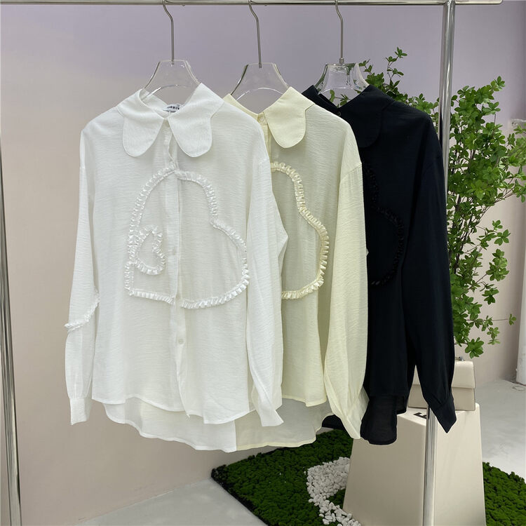 New in early autumn! [HS Korea custom] Korean version of love fungus edge temperament heavy industry shirt YS1-65023# GYJ