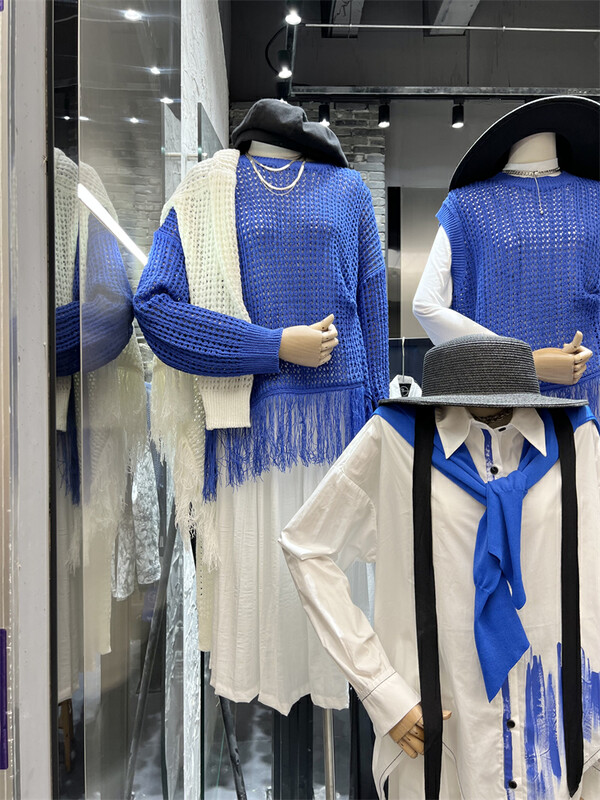 Autumn is new! [C O'Neill] Round neck hollowed-out comfortable all-match long-sleeved sweater (tops only) C790-9591# HYY
