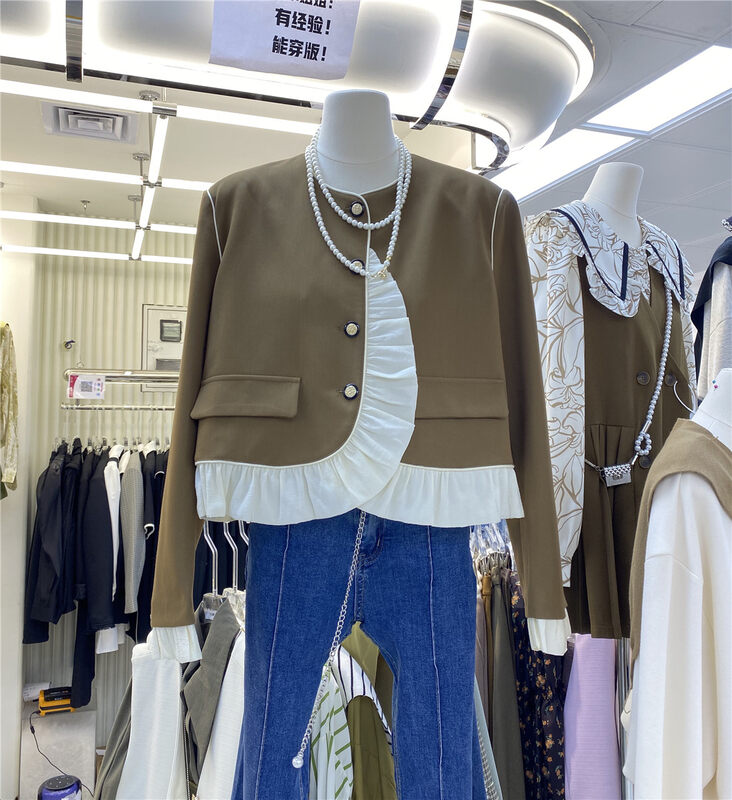 Autumn is new! [HS Korea custom] temperament fungus edge short coat 37108# HJY
