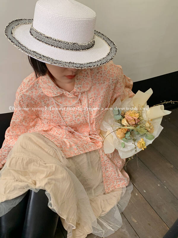 【UNITY】Korean Floral Loose Shirt TS8952# CQW