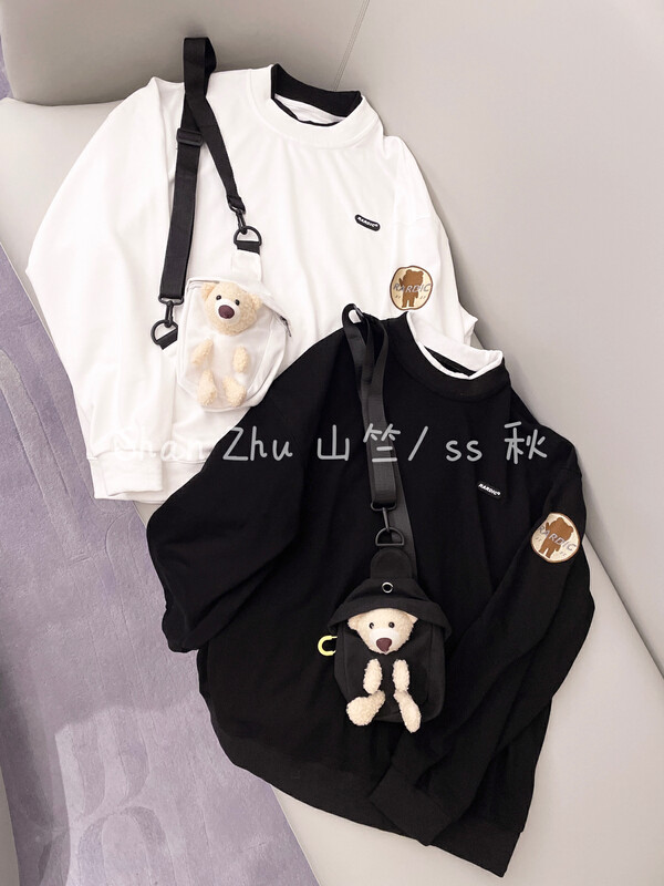 New in early autumn! [Shanzhu] fake two-piece design loose sweater (with bag) 507# L