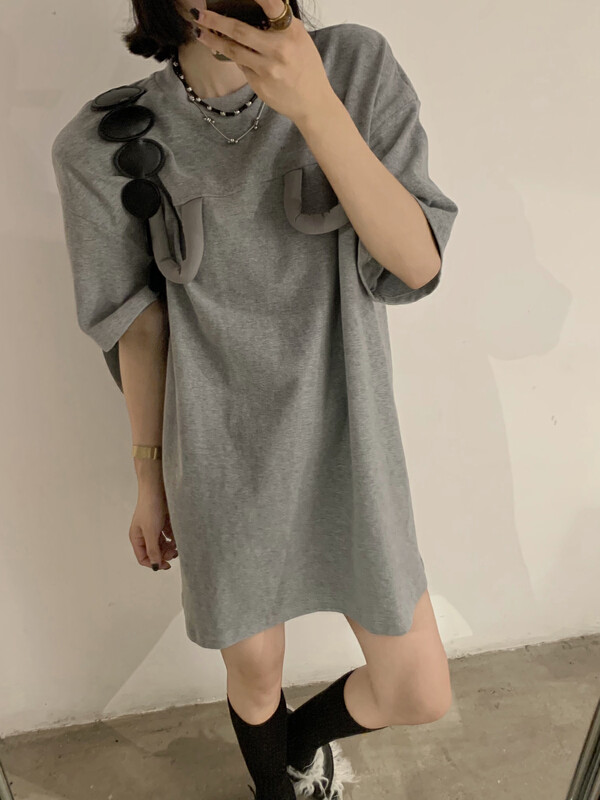 【UNITY】Early Autumn Casual Fashion Loose and Thin Design Small Mid Skirt Dress Q17012