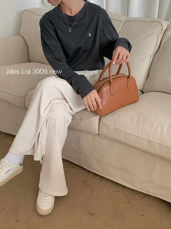 New in early autumn! [HH &MISS LAI] Korean style simple letters comfortable all-match long-sleeved T-shirt 3009# L