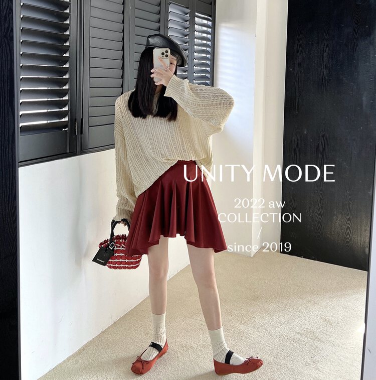 【UNITY】Irregular Skirt (Female High Waist Pleated Short Skirt) F272007# CQW