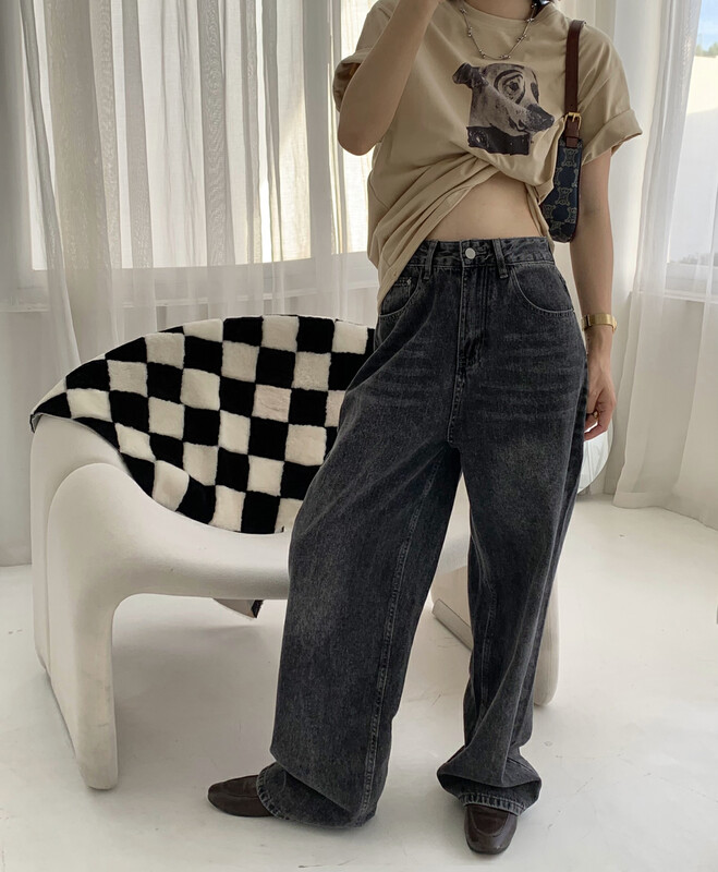 【TS】Casual Versatile High Waist Straight Jeans Q28002# CQW