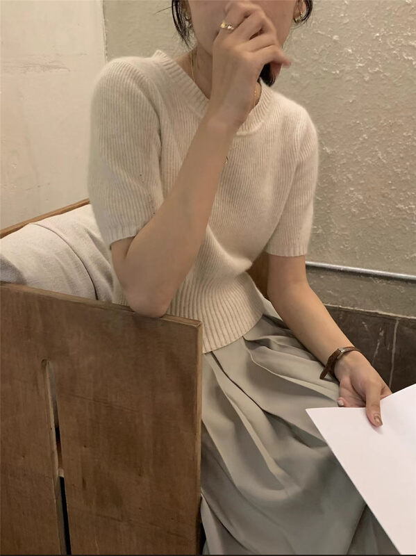 New in early autumn!【JIN.C】Slim and clean comfortable knitted sweater 8898# L