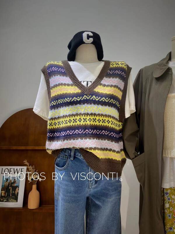 New in early autumn! [C Ouni] Striped fashion all-match vest/sling C614-323X071# GYJ