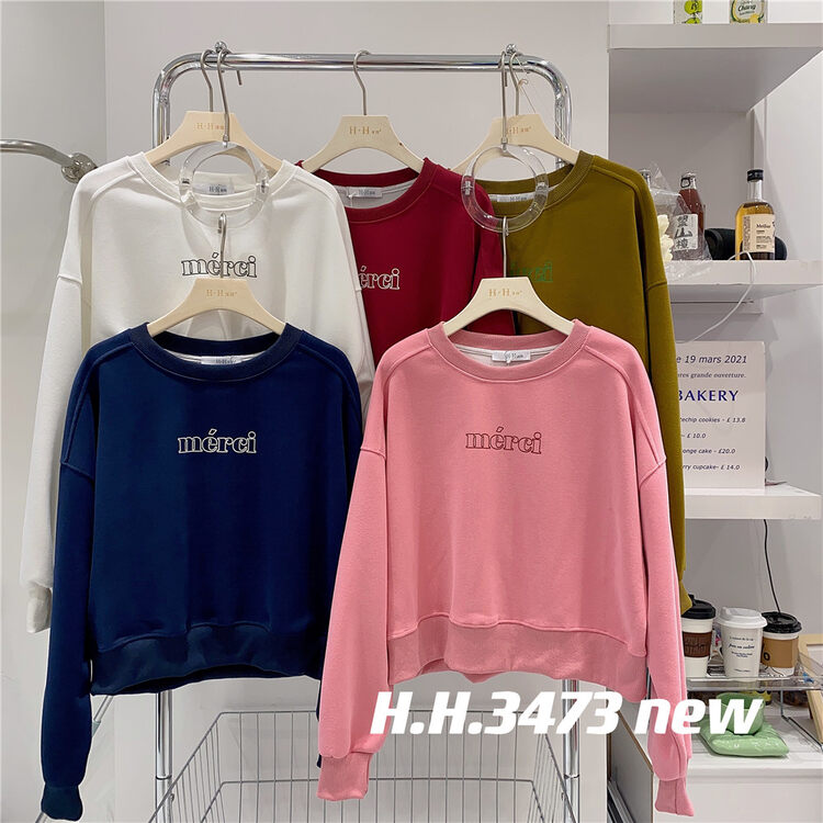 New in autumn!【HH &MISS LAI】Short letter comfortable sweater 3473# L